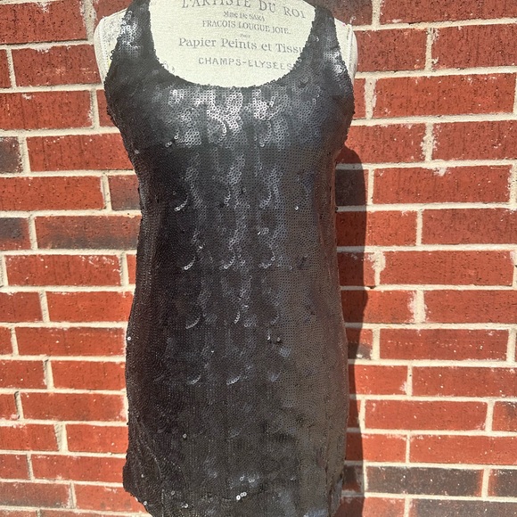 Aqua Black Sequin Mini Dress  HG - Picture 1 of 4